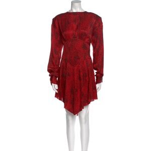 Alessandra Rich Silk Red Knee Length Dress Size 48 IT / US 12